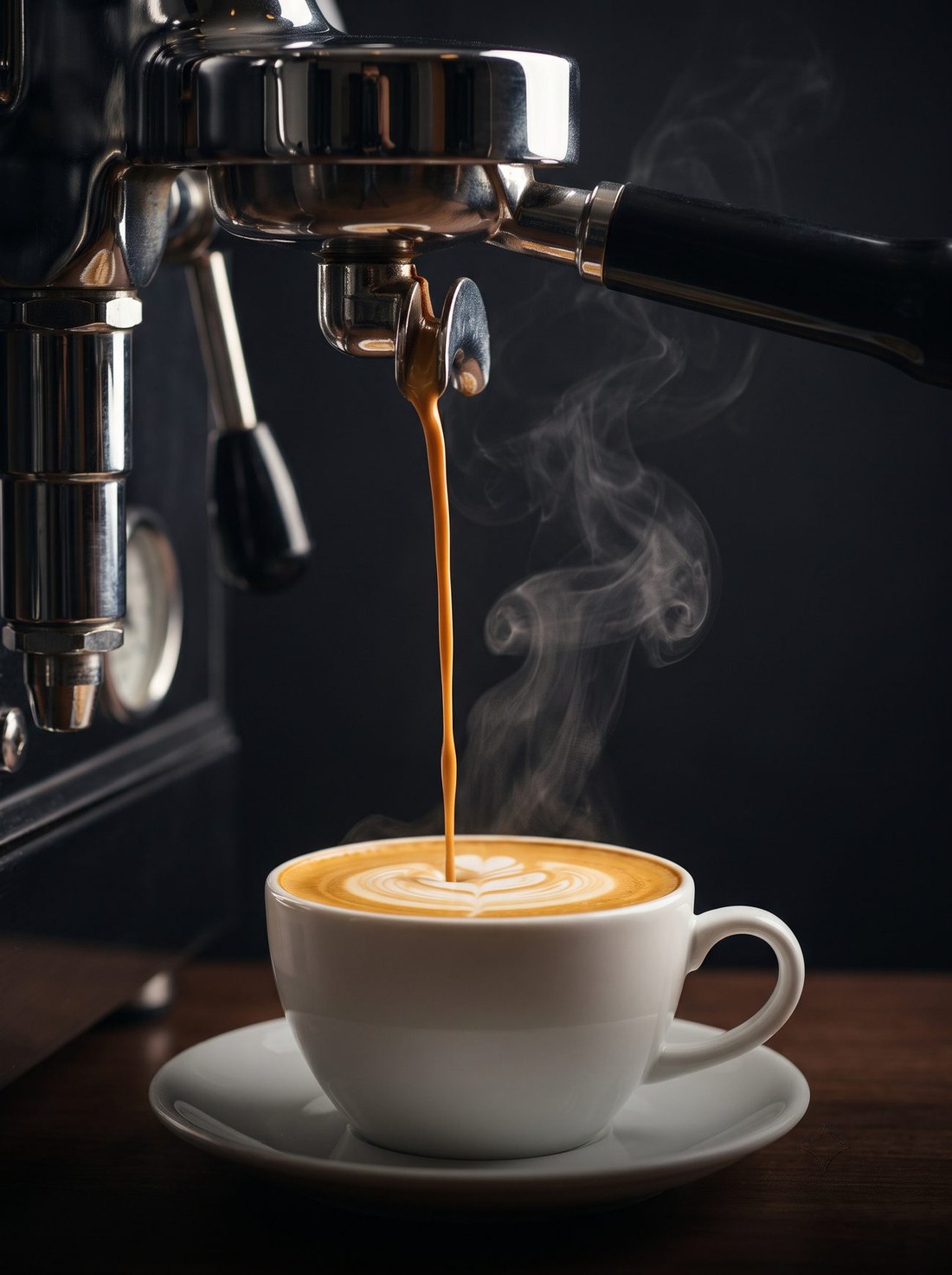 Espresso'nun fincana akışı ve buharı
